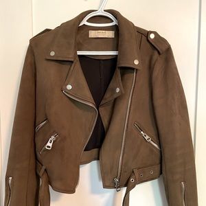 Zara Faux Suede Moto Jacket